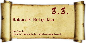 Babusik Brigitta névjegykártya